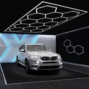 Set lumini LED hexagonale 636W, 6000K -culoare alb rece, 2.43m x4,83 m