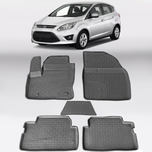 Covoare FORD C-Max II 2010-2019 - tip tavita - 100% cauciuc - SEINTEX