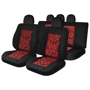 Huse scaune auto compatibile PEUGEOT 407 2004-2012 PREMIUM LUX (Negru + Rosu)