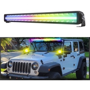 Proiector LED bar cu pozitie DRL lumina alba si RGB magic color - 420W Profesional
