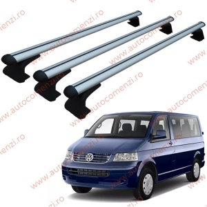 Set 3 bare portbagaj VW T5/T6 2003-2022 - ALUMINIU - fixare pe caroserie