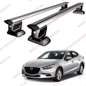 Set bare portbagaj MAZDA 3 III (BM/BN/BY) 2013-2018 Sedan / Hatchback - Wingbar - cu cheie antifurt / Aluminiu