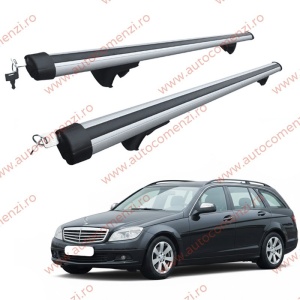Set bare portbagaj MERCEDES Clasa C W204 2008-2015 Combi - Aluminiu / cu cheie antifurt - 120 cm