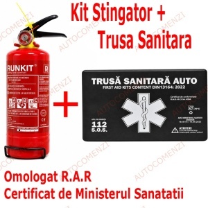 Stingator auto Reincarcabil + Trusa Sanitara - Kit prelungire valabilitate auto pachet legislativ