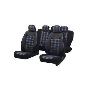 Huse scaune auto compatibile FORD Fiesta V 2002-2008 / Sport Negru-Albastru (05164)