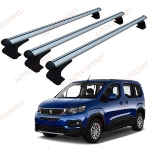 Set 3 bare portbagaj PEUGEOT Rifter 2018-prezent - ALUMINIU - fixare pe caroserie