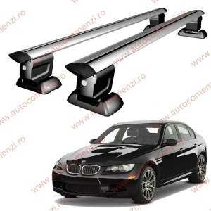 Set bare portbagaj BMW Seria 3 E90 / E91 / E92 2004-2011 - Wingbar - cu cheie antifurt / Aluminiu