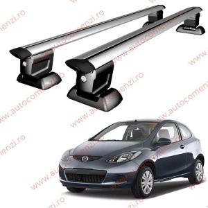 Set bare portbagaj MAZDA 2 II 2007-2014 - Wingbar - cu cheie antifurt / Aluminiu