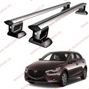 Set bare portbagaj MAZDA 2 III 2014-prezent - Wingbar - cu cheie antifurt / Aluminiu