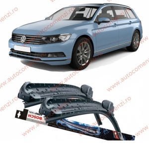Set stergatoare parbriz VW Passat B8 Alltrack 2015-2019 (sofer + pasager) BOSCH