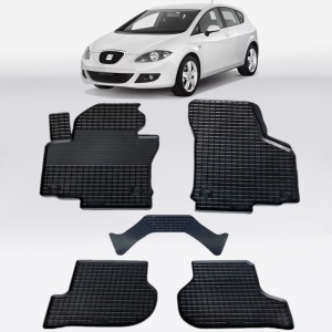 Covoare SEAT Leon II (1P) 2005-2012 - tip tavita - 100% cauciuc - SEINTEX GRID