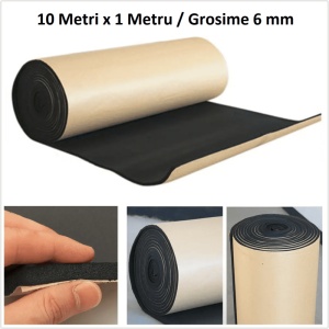 Rola material insonorizant buretat cu adeziv 6 mm / 10 metri x 1 metru