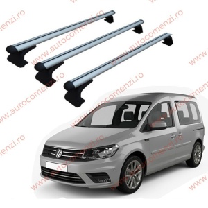 Set 3 bare portbagaj VW Caddy III (2K) 2003-2020 - ALUMINIU - fixare pe caroserie