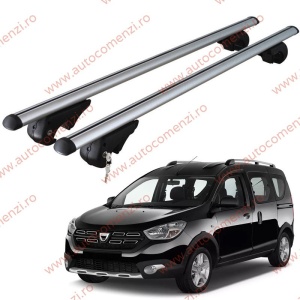 Set bare portbagaj DACIA Dokker 2012-2021 (5 locuri) - cu cheie antifurt / Aluminiu - 120 cm
