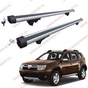 Set bare portbagaj DACIA Duster I 2010-2013 Pre-Facelift - Aluminiu / cu cheie antifurt - 120 cm