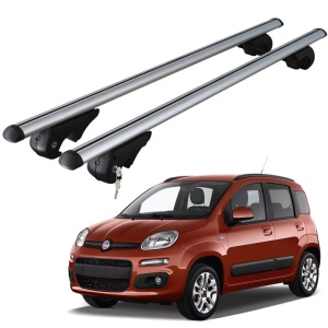 Set bare portbagaj FIAT Panda III 2011-prezent Aircoss - ALUMINIU / cu cheie antifurt - 135 cm - PREMIUM