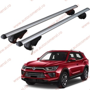 Set bare portbagaj KGM Korando IV (C300) 2019-prezent - ALUMINIU / cu cheie antifurt - 135 cm - PREMIUM