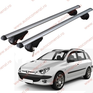 Set bare portbagaj PEUGEOT 206 1998-2013 Combi - cu cheie antifurt / Aluminiu - 120 cm
