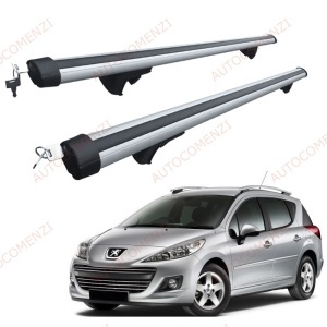 Set bare portbagaj PEUGEOT 207 2006-2014 Combi - Aluminiu / cu cheie antifurt - 120 cm