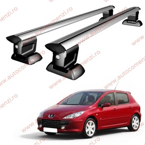 Set bare portbagaj PEUGEOT 307 2001-2008 Hatchback - Wingbar - cu cheie antifurt / Aluminiu