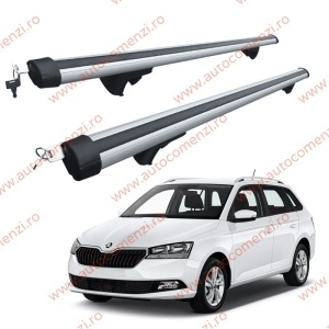 Set bare portbagaj SKODA Fabia III 2014-2021 Combi - Aluminiu / cu cheie antifurt - 120 cm