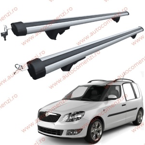Set bare portbagaj SKODA Praktik 2006-2015 - Aluminiu / cu cheie antifurt - 120 cm