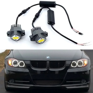 Set LED Marker Angel Eyes BMW Seria 3 E90 2008-2011 Facelift , 80W, Alb (Canbus) - pentru faruri Xenon