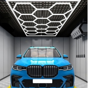 Set lumini LED hexagonale 615W, 6000K -culoare alb rece, 2.43m x4,83 m