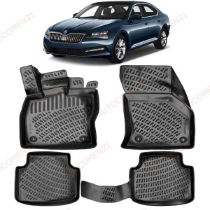Covoare auto tavita SKODA Superb IV 2013-prezent (5 bucati)