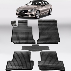 Covoare MERCEDES Clasa C W205 2015-2023 - tip tavita - 100% cauciuc - SEINTEX