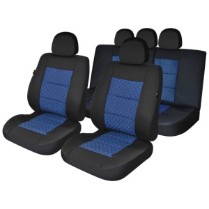 Huse scaune auto compatibile SKODA Fabia I 1999-2007 (Negru + Albastru)
