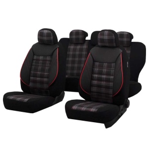 Huse scaune auto compatibile VW Jetta V 2005-2010 / Sport Negru-Rosu (05163)