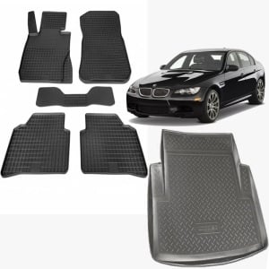 Pachet Tavita Portbagaj + Covoare BMW Seria 3 E90 2004-2011 Sedan/Berlina