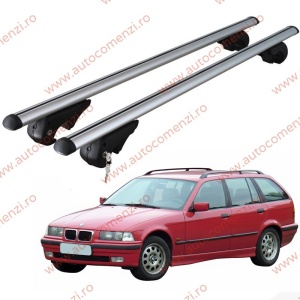 Set bare portbagaj BMW Seria 3 E36 1990-1997 Combi - cu cheie antifurt / Aluminiu - 120 cm