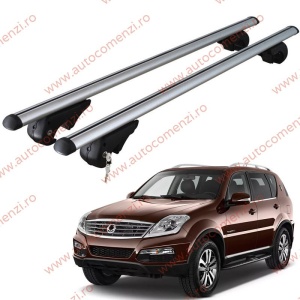 Set bare portbagaj KGM Rexton W (Y290) 2012-2017 - ALUMINIU / cu cheie antifurt - 135 cm - PREMIUM