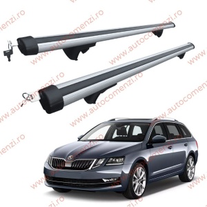 Set bare portbagaj SKODA Octavia III 2013-2019 Combi - Aluminiu / cu cheie antifurt - 120 cm