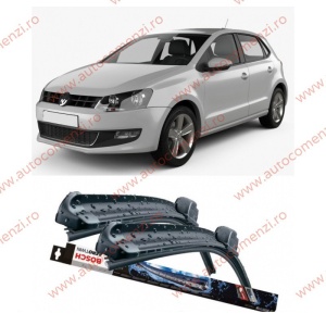 Set stergatoare parbriz VW Polo (9N) 2005-2009 Facelift (sofer + pasager) BOSCH