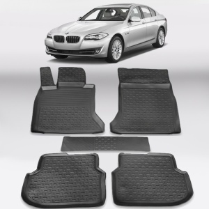 Covoare BMW Seria 5 F10 / F11 2013-2016 Facelift - tip tavita - 100% cauciuc - SEINTEX