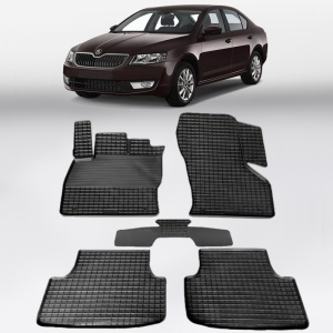 Covoare SKODA Octavia III 2013-2019 - tip tavita - 100% cauciuc - SEINTEX GRID