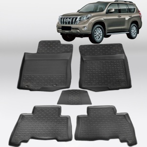 Covoare TOYOTA Land Cruiser Prado J150 2009-2023 (5 usi) - tip tavita - 100% cauciuc - SEINTEX