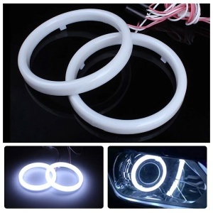 Inele Angel Eyes LED cob 12v - waterproof culoare alb pentru faruri auto