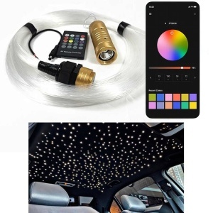 Kit fibra optica plafon instelat - 500 fire, 0,75mm, 12V - LED RGB cu telecomanda