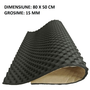 Material insonorizant gofrat cu adeziv 15 mm / 50 cm X 80 cm