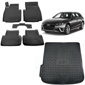 Pachet Tavita Portbagaj + Covoare AUDI A4 B9 (8W) 2016-2025 - 100% cauciuc - SEINTEX