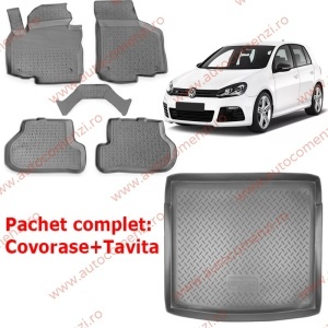 Pachet Tavita Portbagaj + Covoare VW Golf VI 2008-2012 Hatchback