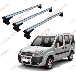 Set 3 bare portbagaj FIAT Doblo I 2000-2010 - ALUMINIU - fixare pe caroserie