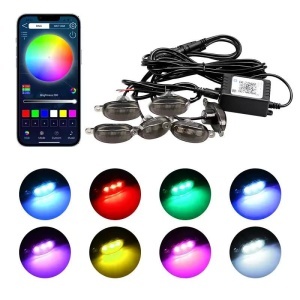 Set 6 lampi - LED RGB 12V grila - Control Bluetooth diverse jocuri de lumini