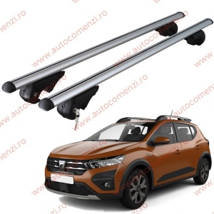 Set bare portbagaj DACIA Sandero Stepway III 2020-prezent - cu cheie antifurt / Aluminiu - 120 cm
