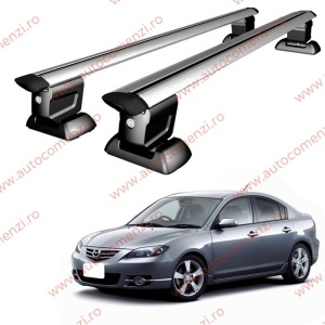 Set bare portbagaj MAZDA 3 I (BK) 2003-2008 Sedan / Hatchback - Wingbar - cu cheie antifurt / Aluminiu