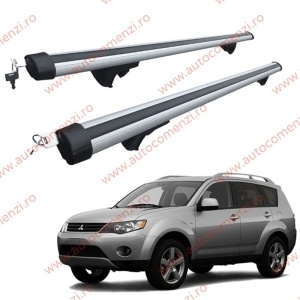 Set bare portbagaj MITSUBISHI Outlander II 2006-2012 - Aluminiu / cu cheie antifurt - 120 cm